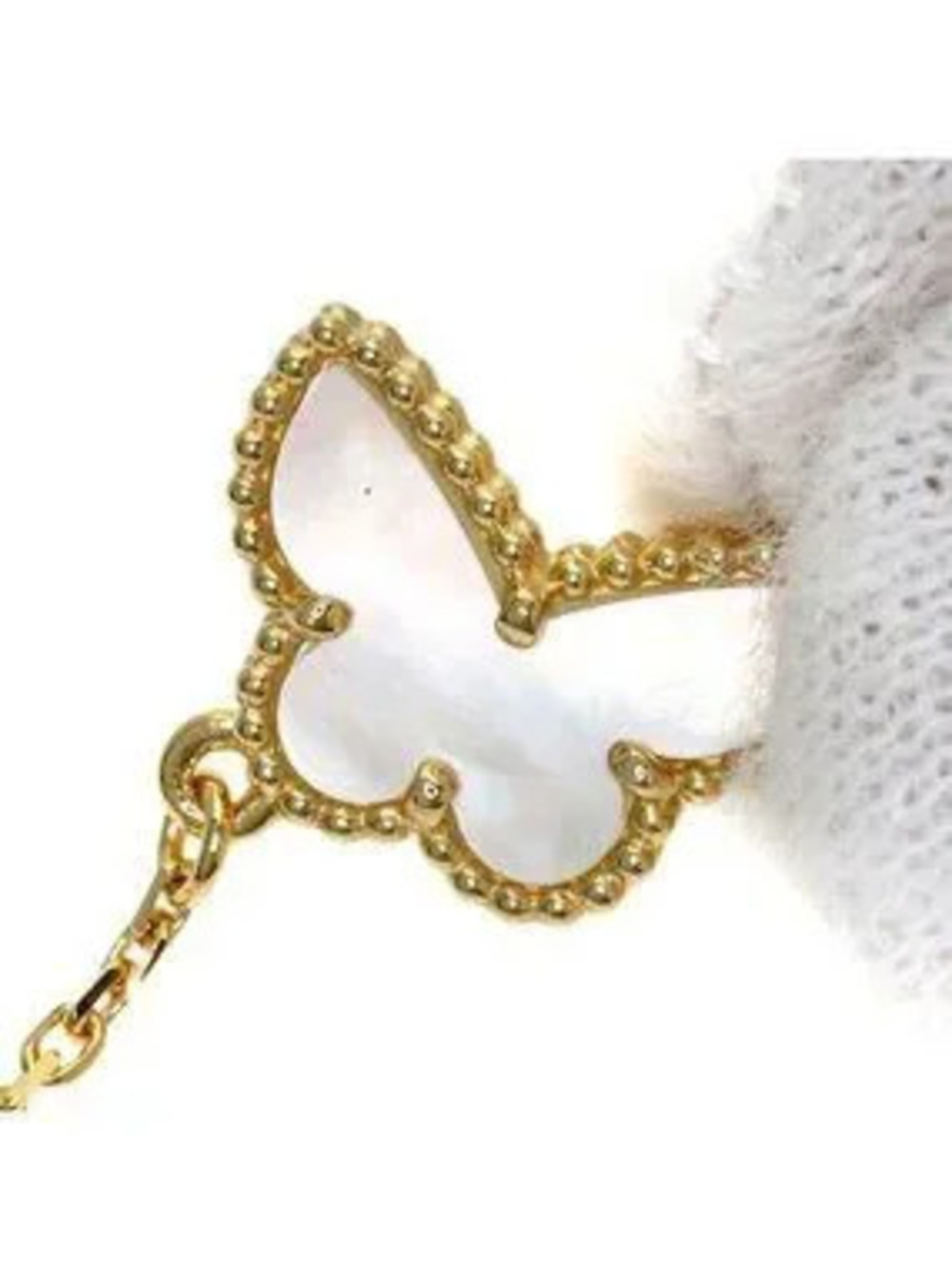 Van Cleef & Arpels Sweet Papillon Shell Bracelet 18k Yellow Gold